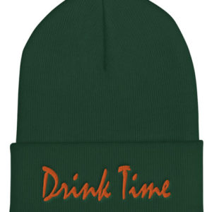 Drink Time Orange Cursive Embroidered Cuffed Beanie – Spruce