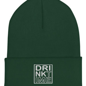 Drink Time White Insignia Embroidered Cuffed Beanie