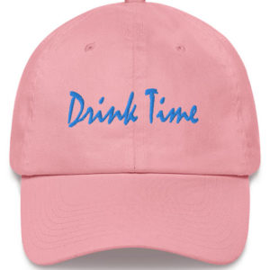 Drink Time Light Blue Cursive Embroidered Baseball Cap