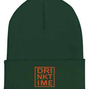 Drink Time Solid Orange Insignia Embroidered Cuffed Beanie