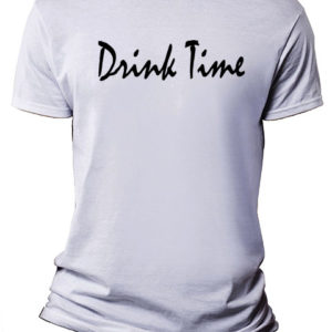 Drink Time Black Cursive Short-Sleeve Unisex T-Shirt